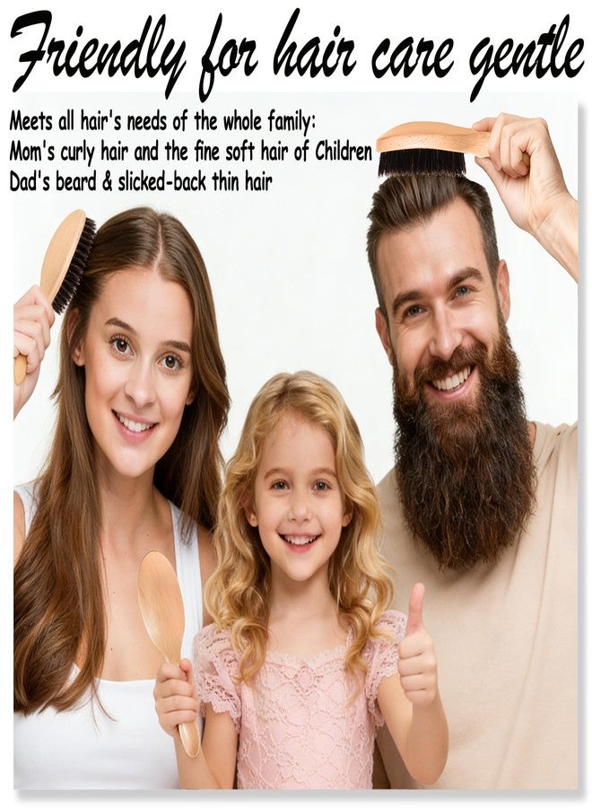 Sofmild Boar Bristle Hair Brush, 100% Pure Hard Boar Bristle Hair Brushes for Women Men Thin Fine Hair Smooth Frizz Enhence Shine - Image 5